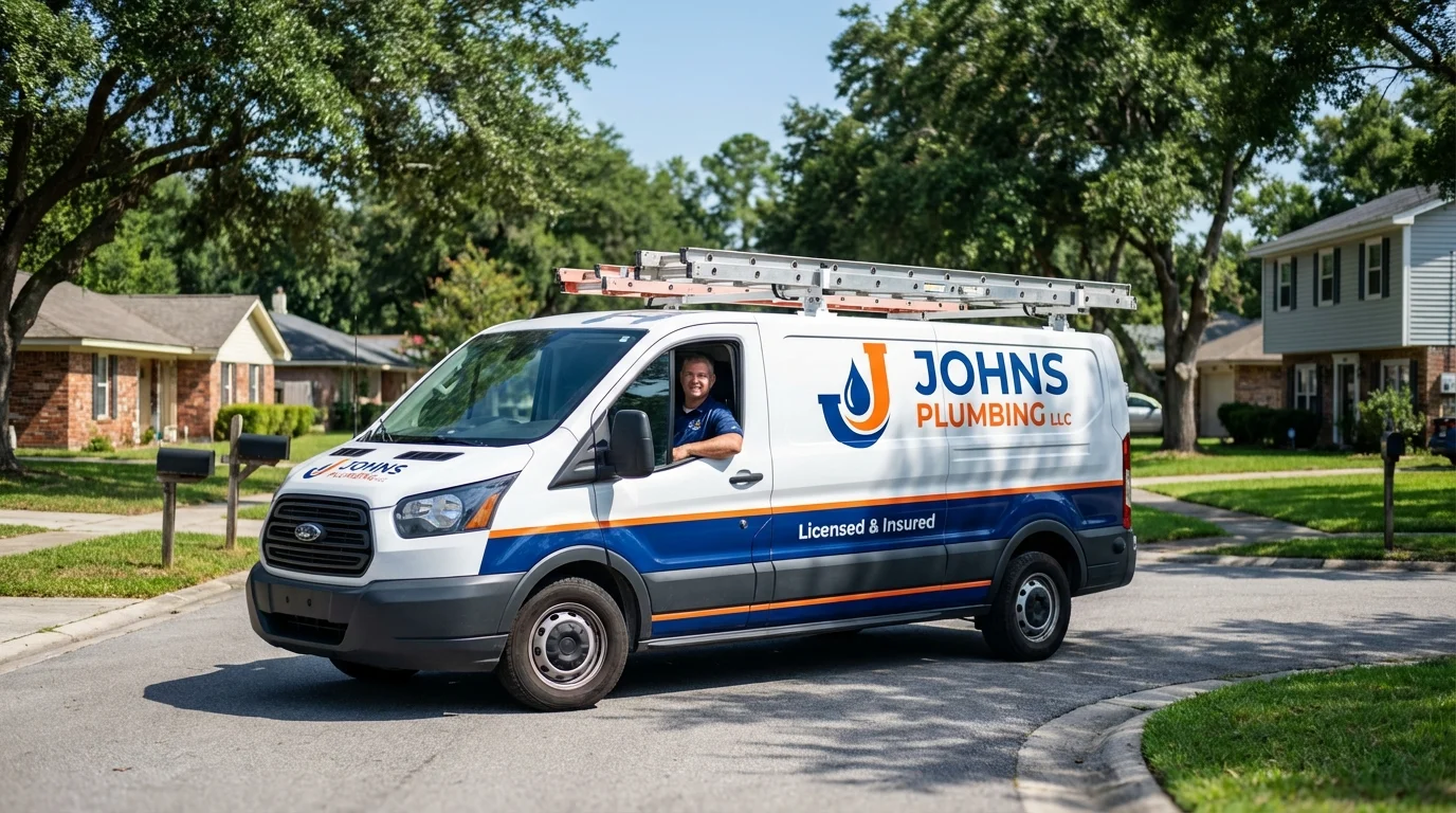 Johns Plumbing LLC service van in Kimberling City, MO