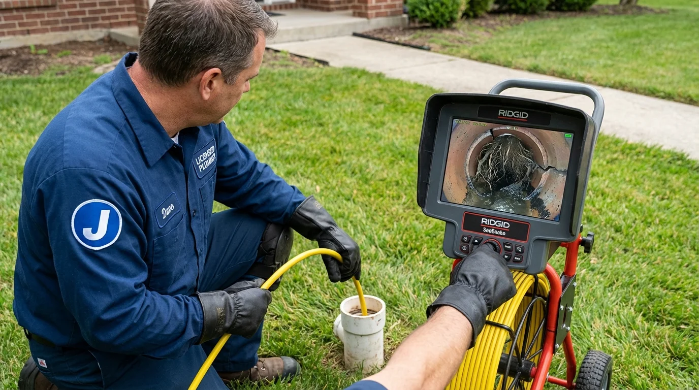 Sewer camera inspection being performed by Johns Plumbing LLC in Kimberling City